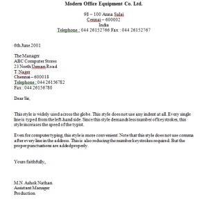 Styles Format Business Letter